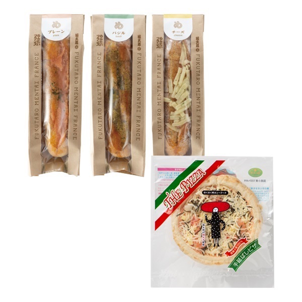 めんたいフランスと明太シーフードピザセット